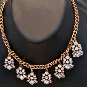 STATEMENT NECKLACE CRYSTAL GOLD TONE     NOWT
